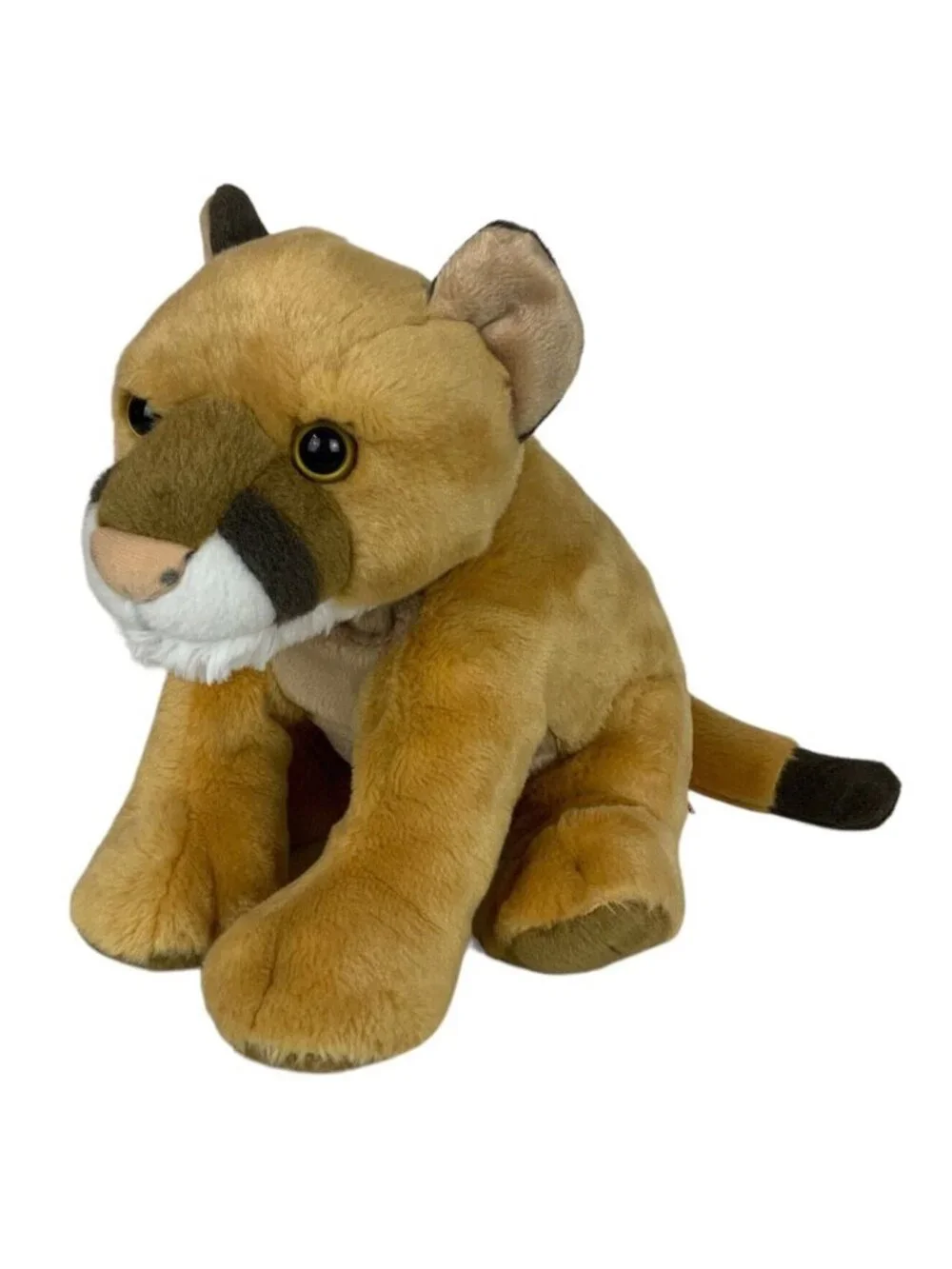 Wild Republic Mountain Lion Cub Plush Brown 12 inch Stuffed Animal Bean Bottom